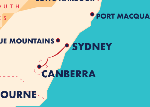 canberra to sydney bus travel time